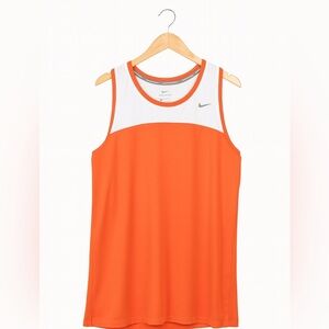 Nike Women’s size large orange and white racerback running athletic tank.
